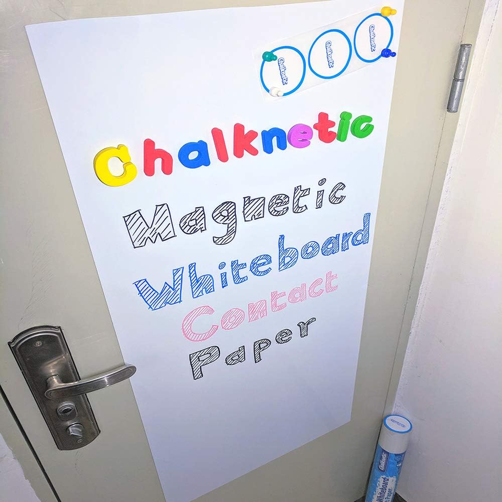 Magnetic Whiteboard Contact Paper, Adhesive Dry Erase Board for Magnet, Peel and Stick Magnet Wall Decal for Kids Toddlers Preschool Kindergarten Classroom, 39" x 18"