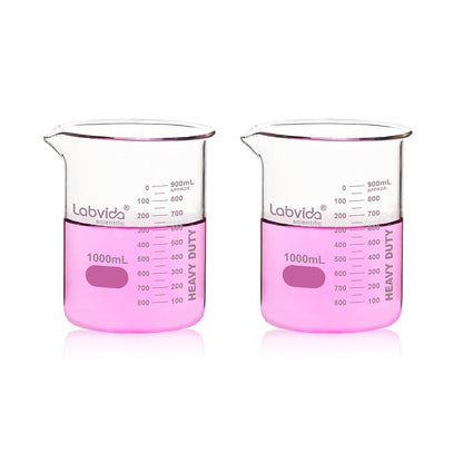 12pcs 50ml Upgrated Thick Glass Beakers, Shot Glass Beaker set, 3.3 Boro Griffin Low Form, Double Scale, LVA003