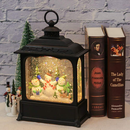 Eldnacele Musical Snow Globe Lantern with Timer, Lighted USB/Battery Operated Swirling Singing Water Glittering Lantern, Snow Globes for Adults and Kids Christmas Decoration- Santa