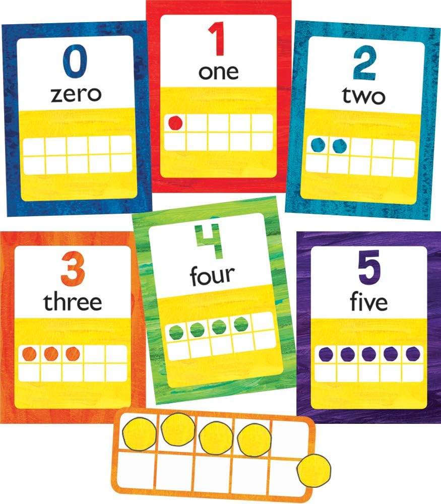World of Eric Carle 43 pc Bundle of Math Bulletin Board Decorations, Numbers 0-20, Ten Frames, Counters, Place Value Math Manipulatives, Homeschool and Classroom Decor