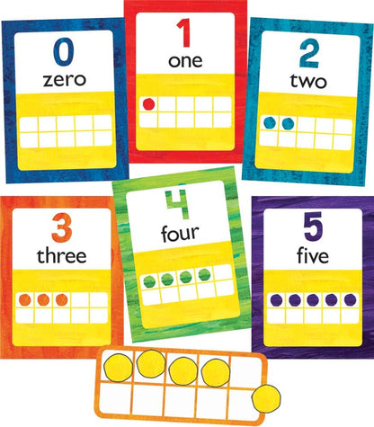 World of Eric Carle 43 pc Bundle of Math Bulletin Board Decorations, Numbers 0-20, Ten Frames, Counters, Place Value Math Manipulatives, Homeschool and Classroom Decor