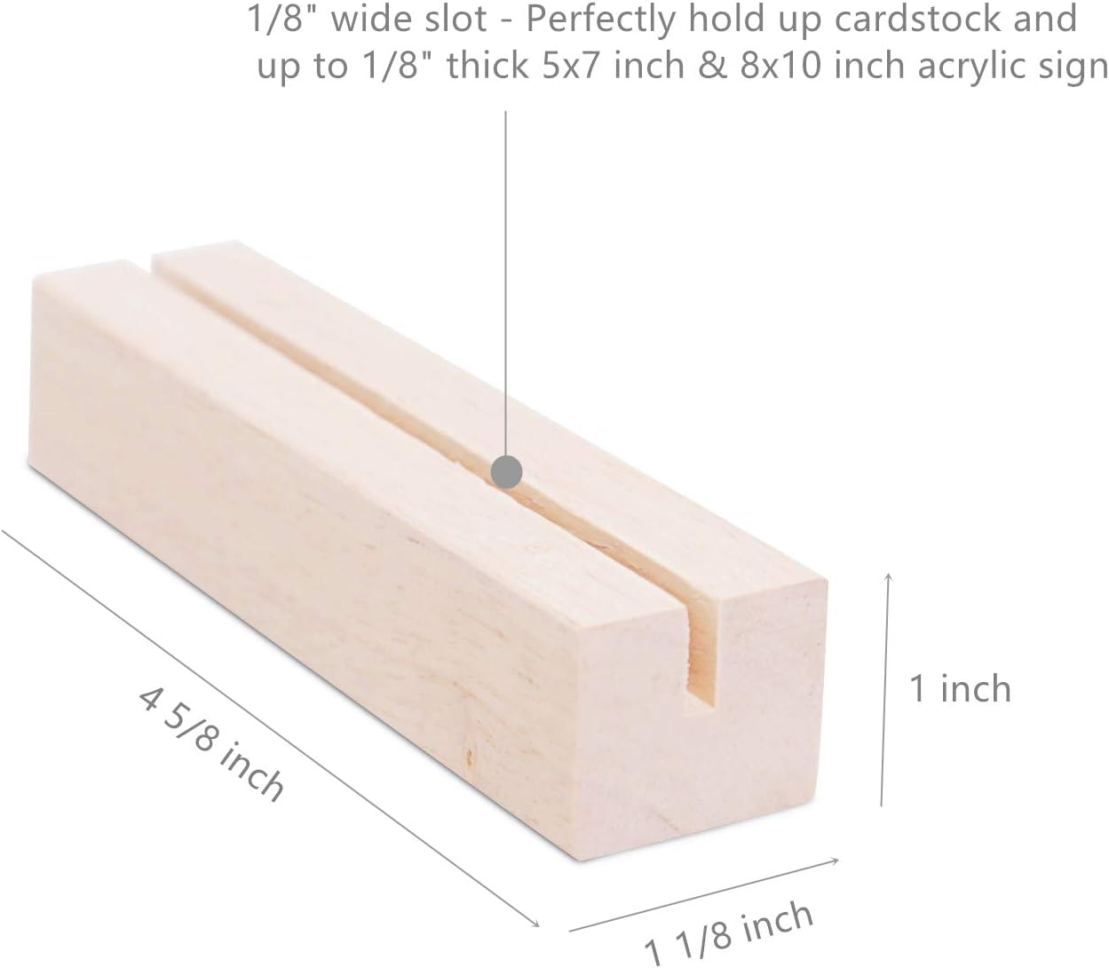 UNIQOOO 10 Pack 4" Gold Birch Wood Stands for Wedding Acrylic Sign, Wood Table Number Holders for 1/8 Thick Acrylic Sheets | Wedding Display Stand, Card Holder for Bar Menu, Retail Sign, Party