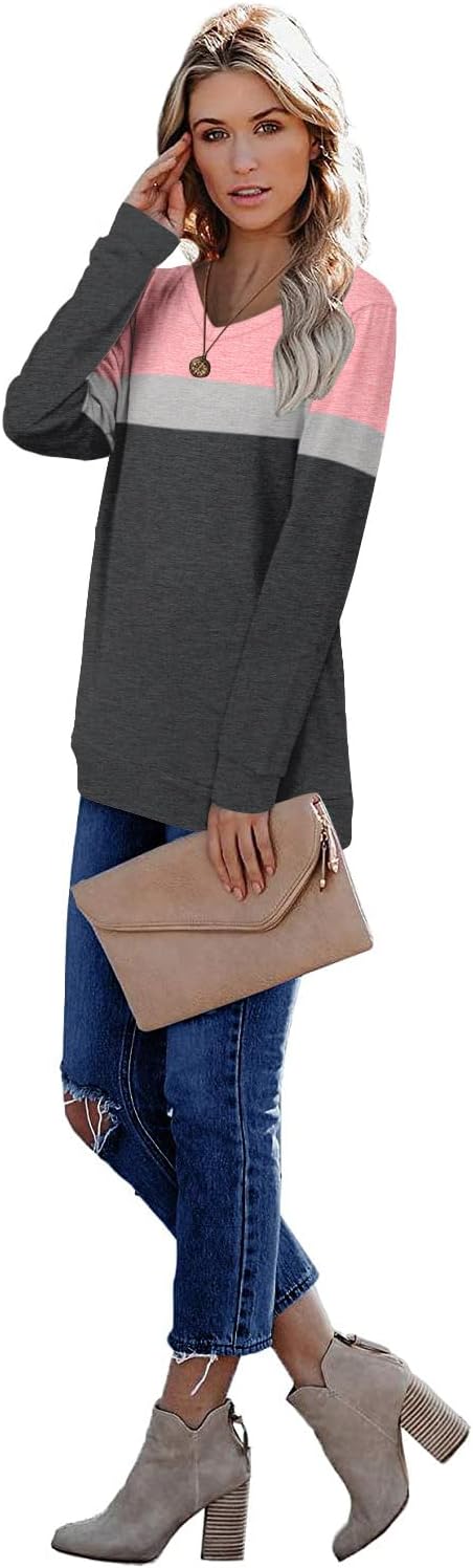 CRAZY GRID Womens Trendy Long Sleeve Shirts Casual Loose Soft Sweatshirt Fall Tops