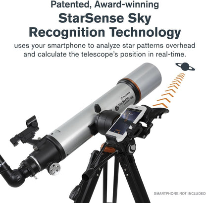 Celestron StarSense Explorer DX 130AZ App-Enabled Telescope – 130mm Newtonian Reflector with Smartphone Dock & StarSense App – iPhone & Android Compatible – Easy-to-Use for Beginners