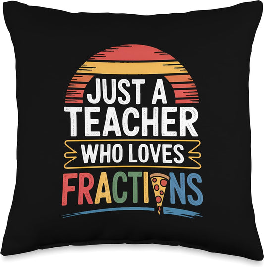 Pizza Fractions Math Slices Learning - Parts & Circle Throw Pillow