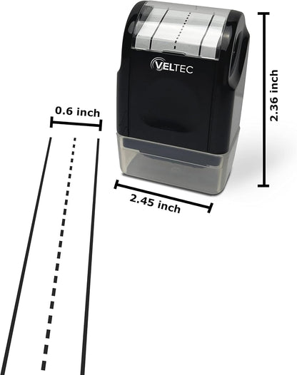 Veltec Dashed Handwriting Lines Practice Roller Stamp for Kids, Parents and Teachers (Black)