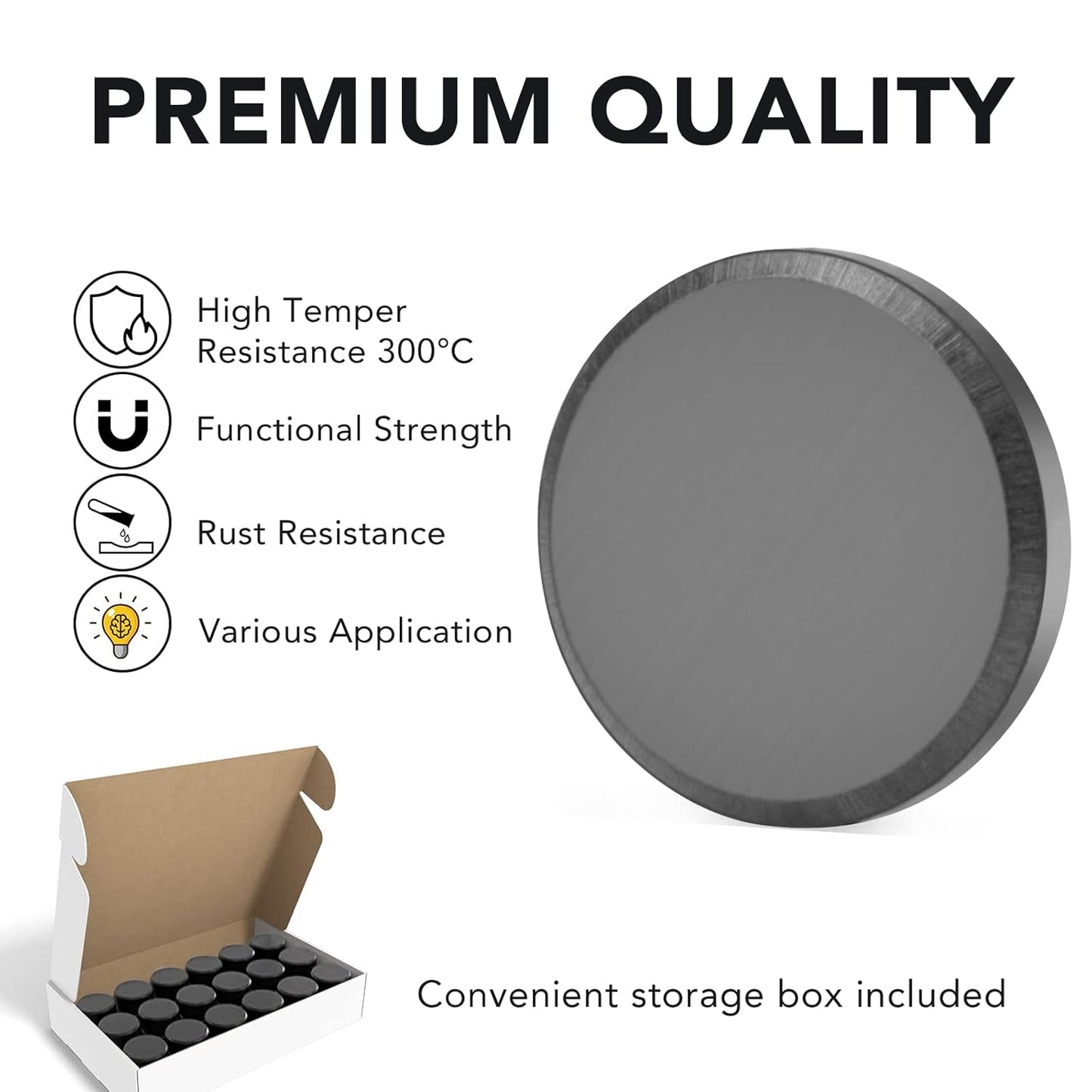 TRYMAG 55 Pack Magnets for Crafts with Adhesive Backing, 1 Inch (25mm) Ceramic Magnets Small Magnet Round Disc for Refrigerator Button DIY Cup Tiny Magnet Craft Hobbies, Science Projects