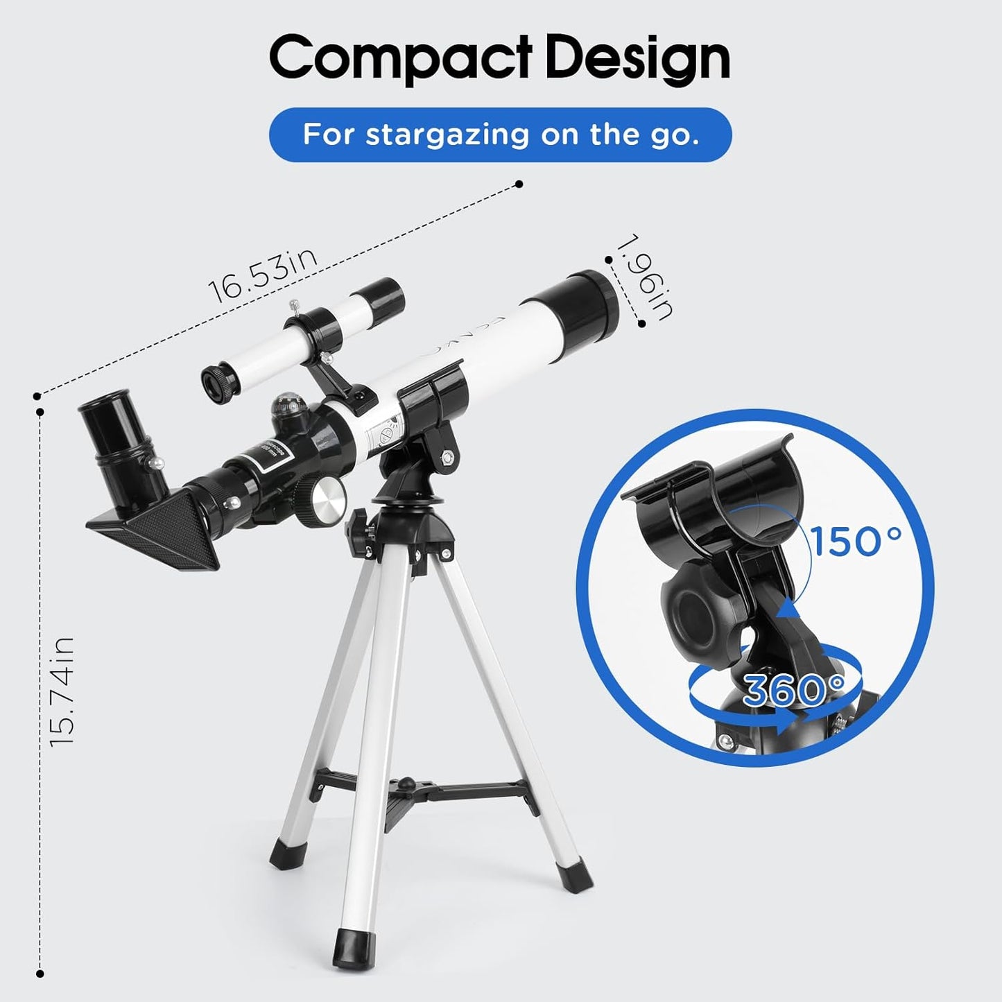 ESAKO Telescope for Kids, 100x Magnification, Kids Telescope with Two Eyepieces, Finder Scope, Tabletop Tripod Educational Gift