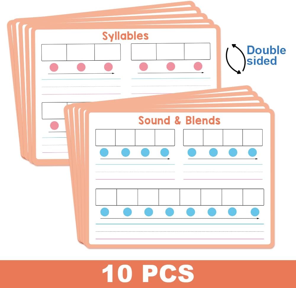 Lachilly 10 Pack Number Bonds Learning Big Cards, Double-Side Dry Erase Board, Math Manipulatives Ten Frame Teaching Resources for Homeschool Perschool Primary School Supplies, 8.26x11.22 Inch