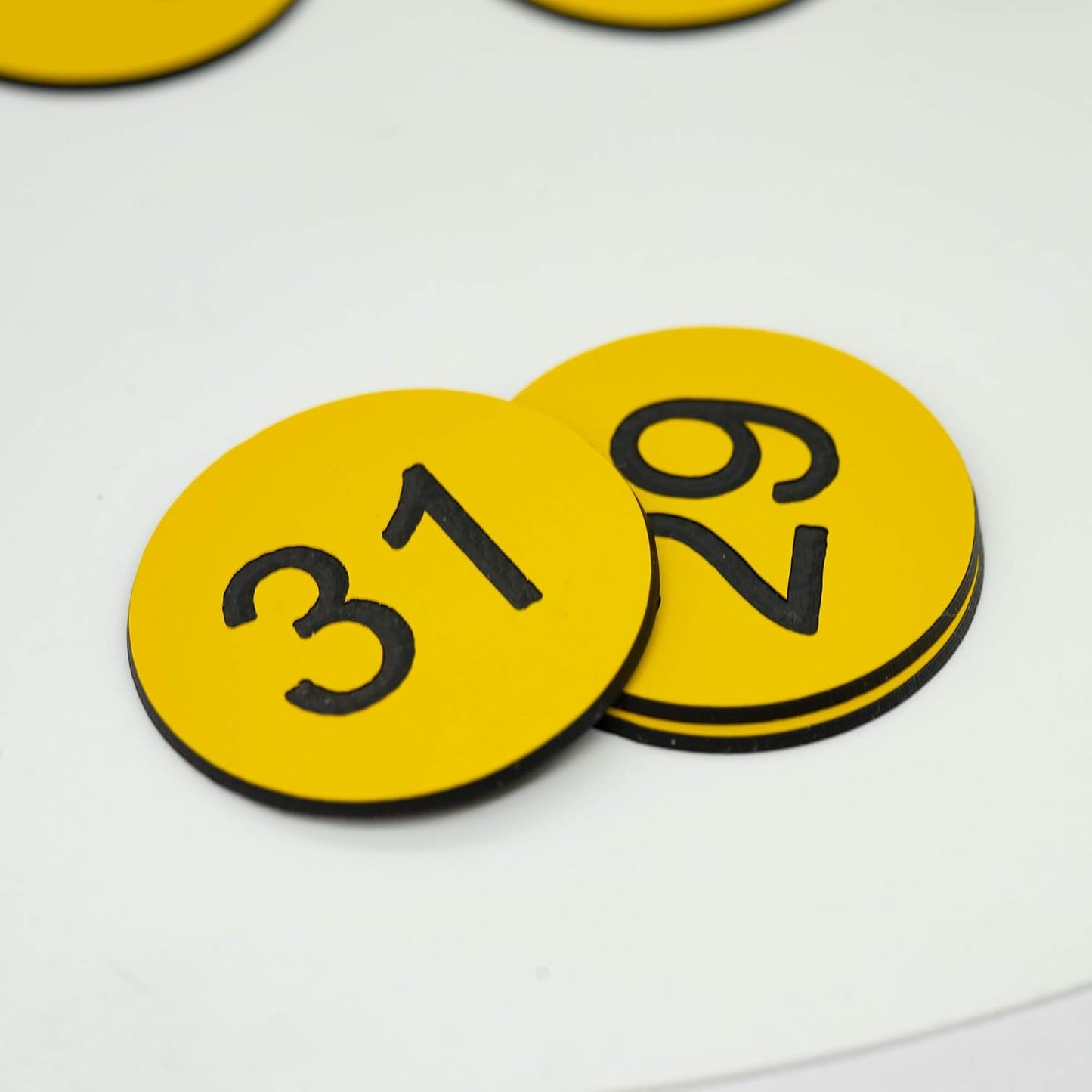StayMax Plastic Number Tags Engraved Numbered Tags Without Hole (1-50, Black)