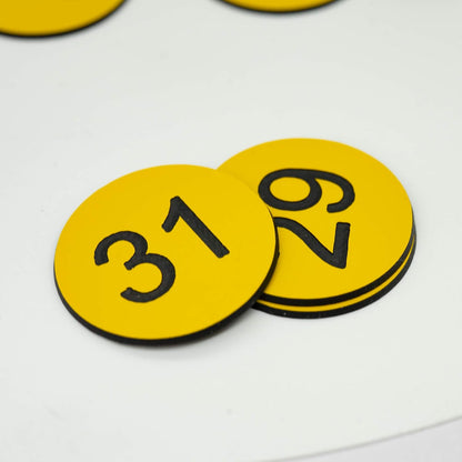 StayMax Plastic Number Tags Engraved Numbered Tags Without Hole (1-50, Black)
