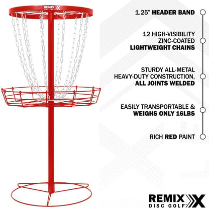 Remix Deluxe Practice Basket for Disc Golf - Choose Your Color and Style