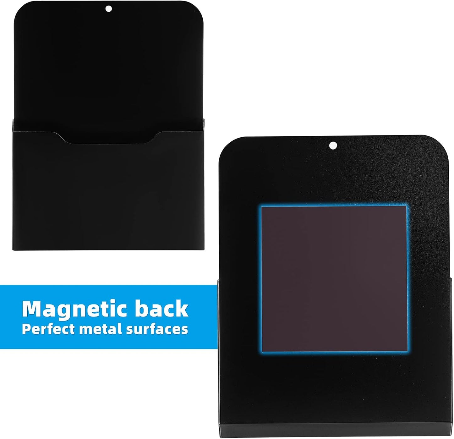 Magnetic File Holder - Magnetic Paper Holder, Pocket Organizer Office Supplies Storage Mail Organizer for Notebooks,Planners,Letter (Black)