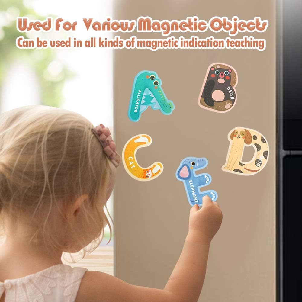 USATDD Jumbo Magnetic Letters Colorful ABC Alphabet Animal Shape Toys Large Uppercase Refrigerator Fridge Magnets Preschool Educational Toy Set Learning Spelling Game for 3 4 5 Year Old Toddler Kids