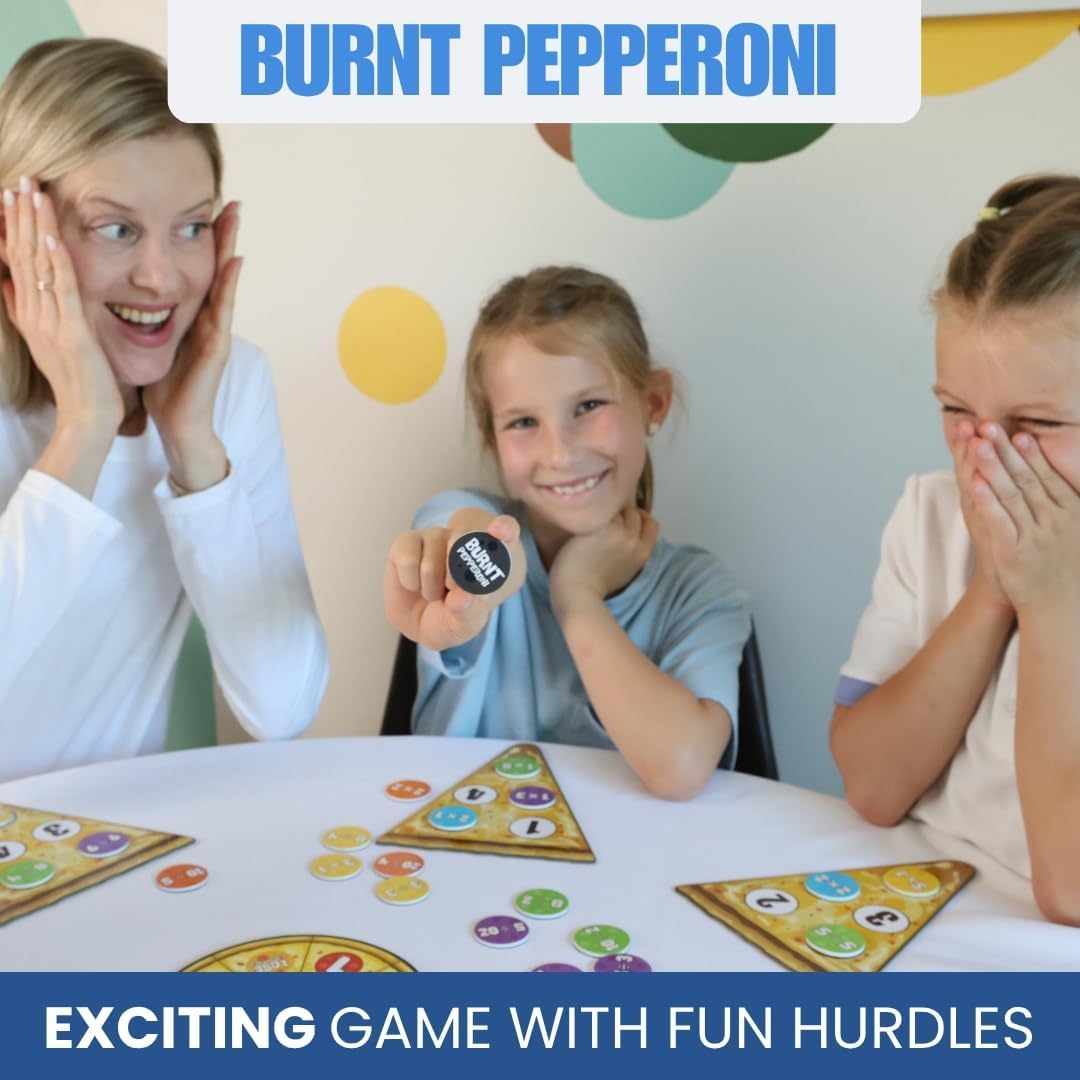 Pidoko Kids Matheroni Pepperoni Math Games for Kids 8-12, Division & Multiplication Game, Educational STEM Board Games with Fun Pizza Theme, 3rd-6th Grade Learning Toys