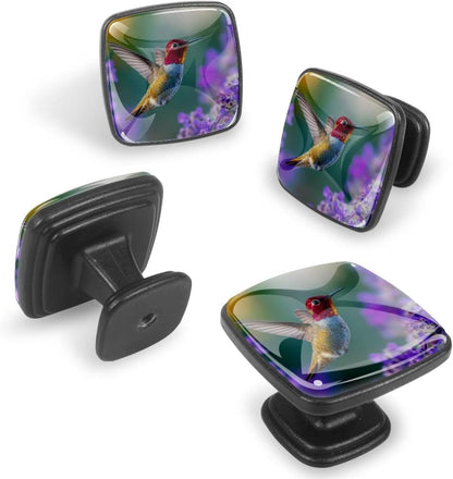 4 Pack Cabinet Knobs Drawer Pulls, 30mm Round ABS Glass Drawer Hardware Growing Butterfly Cabinet Handles with Screws for Dressers Kitchens Cupboard