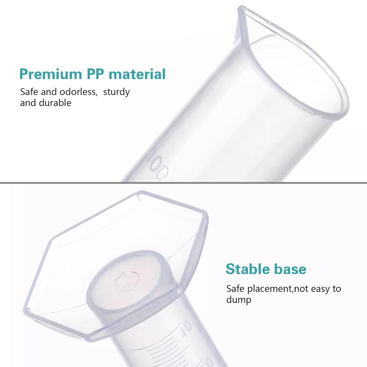 Plastic Graduated Cylinder and Beaker Set, 10ml 25ml 50ml 100ml Graduated Cylinders, 50ml 100ml 250ml 500ml 1000ml Plastic Science Beakers, Ideal for School and Kid Science Lab