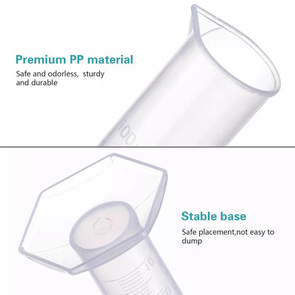 Plastic Graduated Cylinder and Beaker Set, 10ml 25ml 50ml 100ml Graduated Cylinders, 50ml 100ml 250ml 500ml 1000ml Plastic Science Beakers, Ideal for School and Kid Science Lab