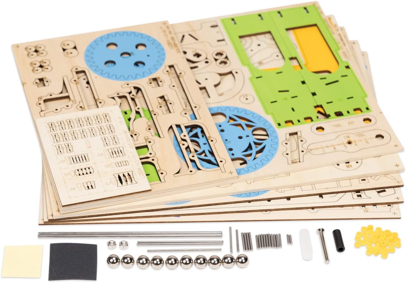 MindWare Gearjits: Carnival Marble Coaster – Wooden Puzzle Marble Run Set for Adults and Kids Ages 12 & Up