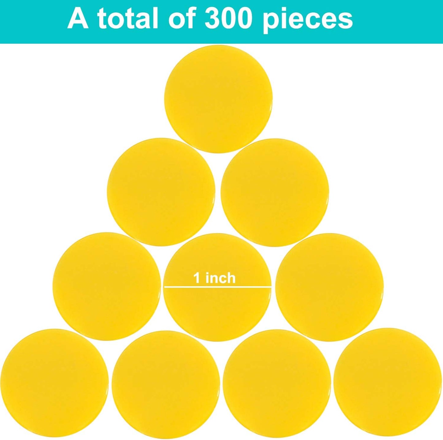 Coopay 300 Pieces Plastic Learning Counters Disks Bingo Chip Counting Discs Markers for Math Practice and Poker Chips Game Tokens,1 Inch (Blue Style 1)