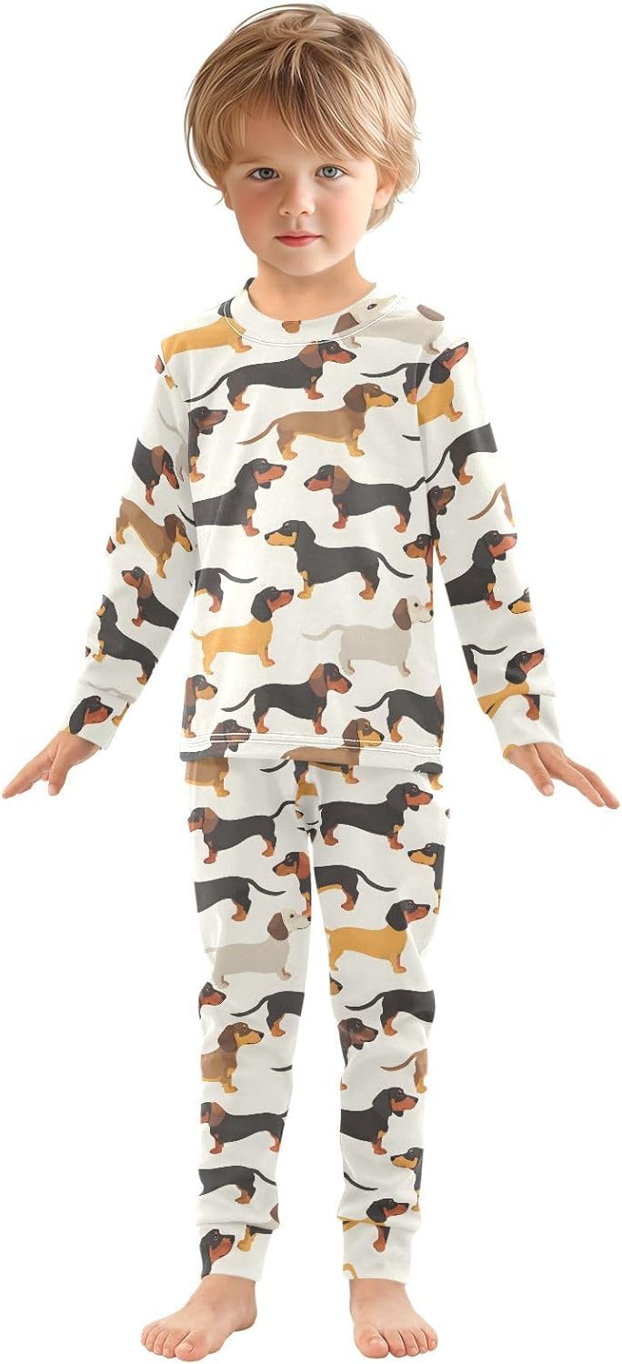 ALAZA Shark Starfish Palm Tree 2 Piece Pajama Set Long Sleeve Top and Pants Sleepwear Unisex - Colors A