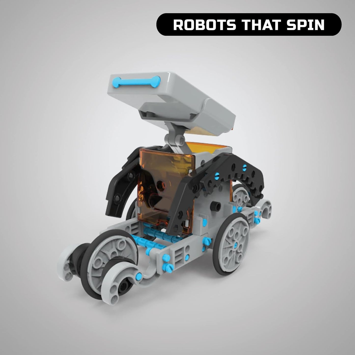 Discovery #Mindblown STEM 12-in-1 Solar Robot Creation 197-Piece Kit with Working Solar Powered Motorized Engine and Gears, Construction Engineering Set for Ages 8 and Up