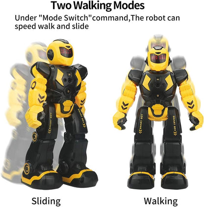 Remote Control Robot For Kids, Intelligent Programmable Robot With Infrared Controller Toys, Dancing, Singing, Moonwalking and LED Eyes, Gesture Sensing Robot Kit For Childrens Entertainment (Blue)