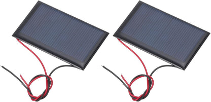 MECCANIXITY 2 Pcs 5.5V 0.44W 70mA Mini Solar Panels, Small Polycrystalline Solar Cell Panel with 2 Cable for DIY Electric Toy Materials Kits Charger, 60mm x 60mm