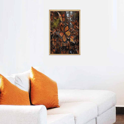 VstaDank Monarch Butterflies Diamond Painting Kits Exquisite DIY Full Round Drill Diamond Dots Painting for Adults Beginner Diamond Photo Paint with Diamond Picture Art Wall Decor 12"x20"