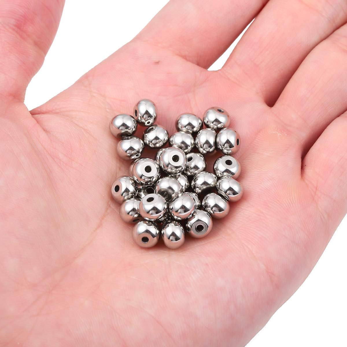 BEADIA Stainless Steel Spacer Beads 3x2.5mm Round Loose Charm Caps Beads for DIY Jewelry Making 100pcs with 1mm Hole