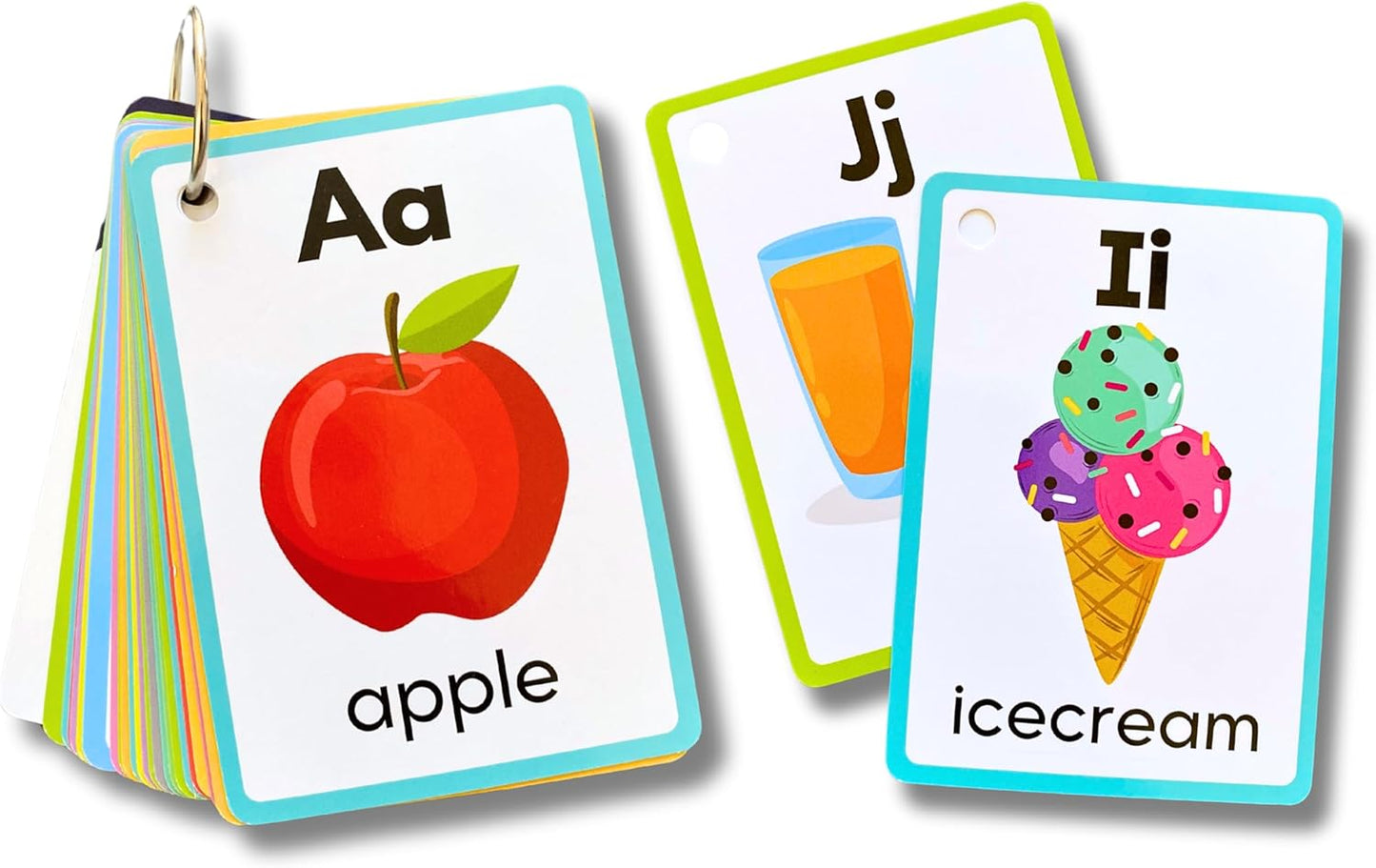 English Alphabets Flash Cards (Realistic Images)