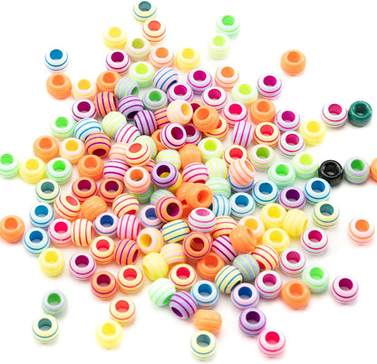 Gxueshan 1000 Pcs Acrylic Black Pony Beads 6x9mm Large Hole Pen Hair Kandi Beads Bulk for Friendship Bracelet Necklace Jewelry Making Earring Braiding Kit