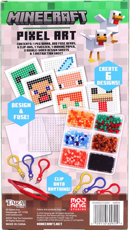 Tara Toys Minecraft Pixel Art Bead Kit 800 Beads, Templates & Pegboards Build Minecraft Pixel Characters & Tools Creative Craft Toy for Kids Ages 6