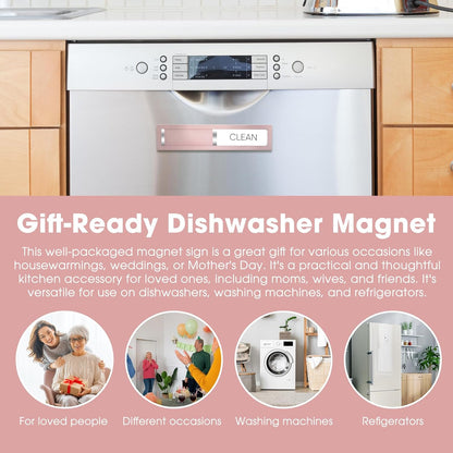Clean Dirty Magnet for Dishwasher, Premium Stainless Steel, Dirty/Clean Speckled Design, Durable Magnet & Clear Indicators with Extra Tape (Silvery-Gray-01)