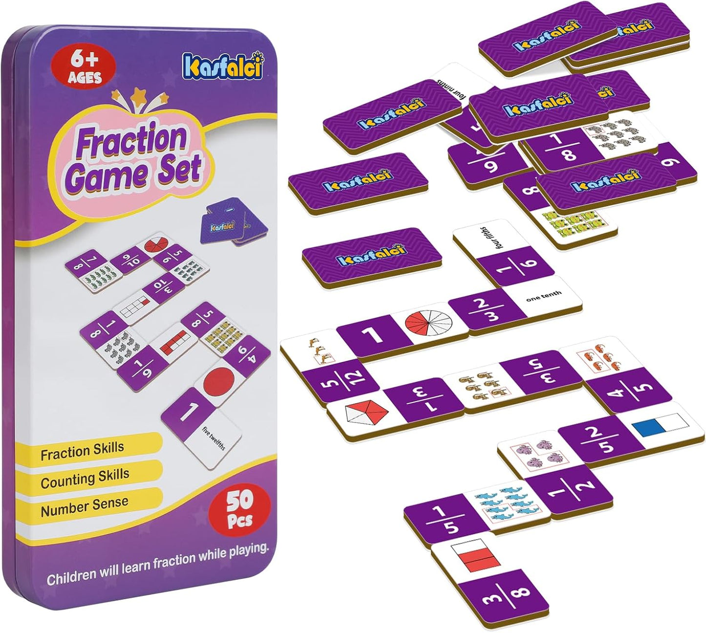 Kasfalci Multiplication Dominoes Set,Math Manipulatives Games for Kids,Counting Toy,Learning Games,Preschool Learning Activities,Homeschool Supplies,Kindergarten Classroom Must Haves,1st 2nd 3rd Grade