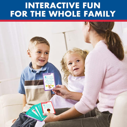 LotFancy Family Trivia Game, Ages 4 and up, Family Games for Kids and Adults, 60 Fun Trivia Cards, Family Conversation Starters for Family Game Night, Party, Travel, Road Trip, Jumbo Size