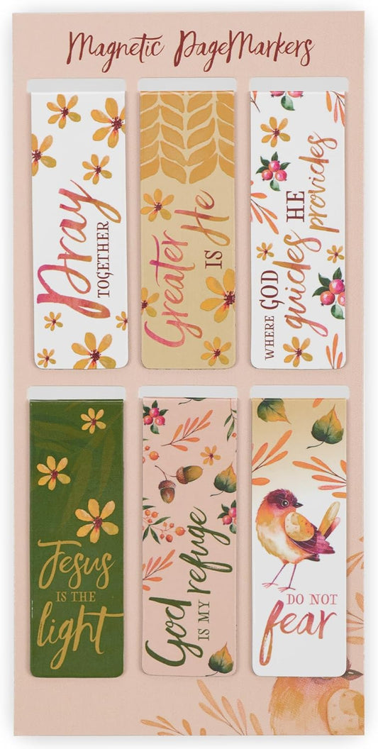 Christian Art Gifts Magnetic Scripture Bookmark Set with Bible Verse: Special Treasure - Deuteronomy 14:2 Inspirational Puppy-Themed Magnetic Pagemarker Set of 6 for Bibles and Books Size 2.3" x 0.8" - Colors A