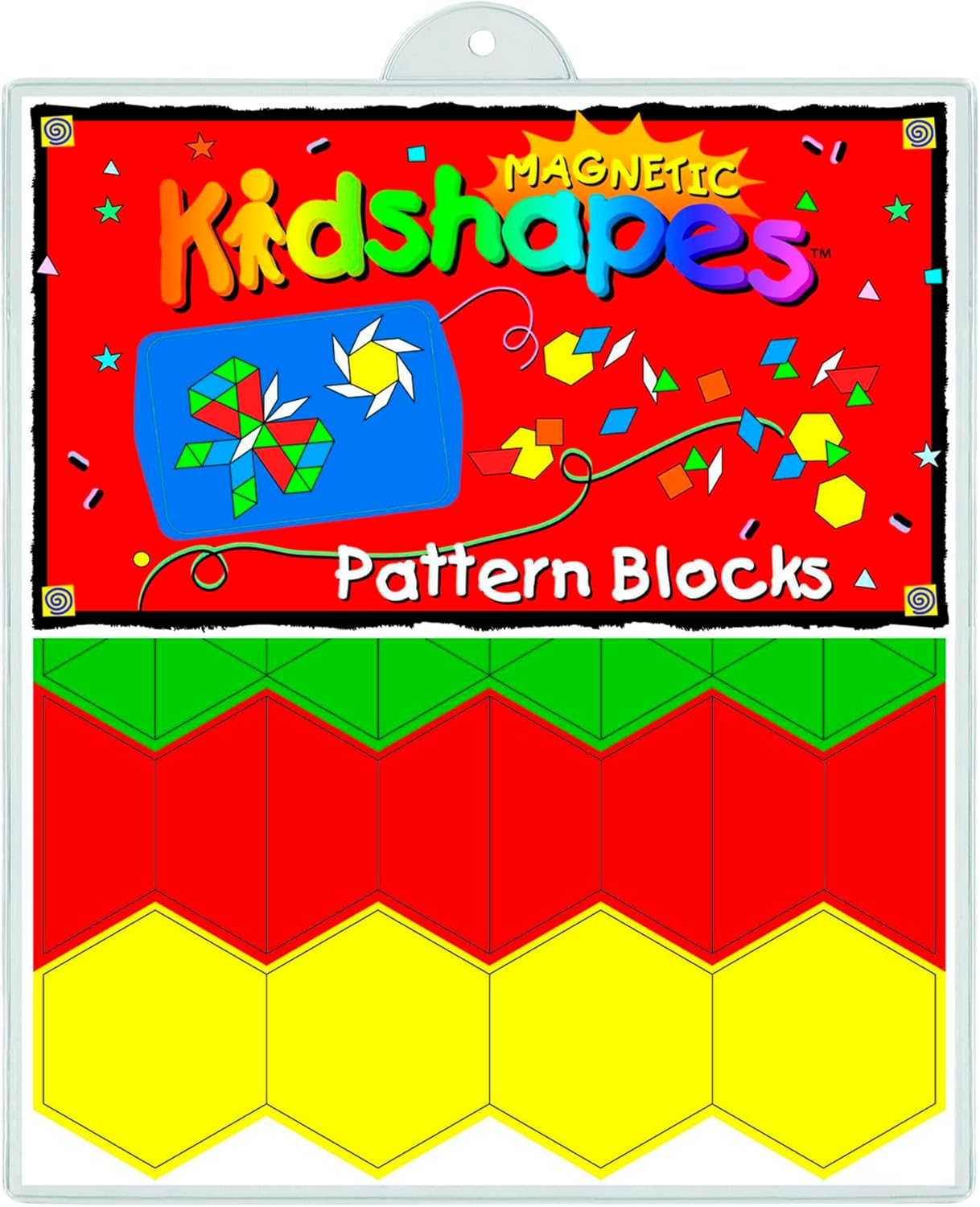 Barker Creek Learning Magnets, Pattern Blocks, for Children, Spatial Relationship, Patterning, Geometry, Problem Solving Skills (2300)