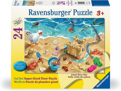 Ravensburger Fun at The Beach - 24 Piece Floor Jigsaw Puzzle for Kids | Engaging Coastal Adventure | Promotes Problem Solving Skills | FSC-Certified