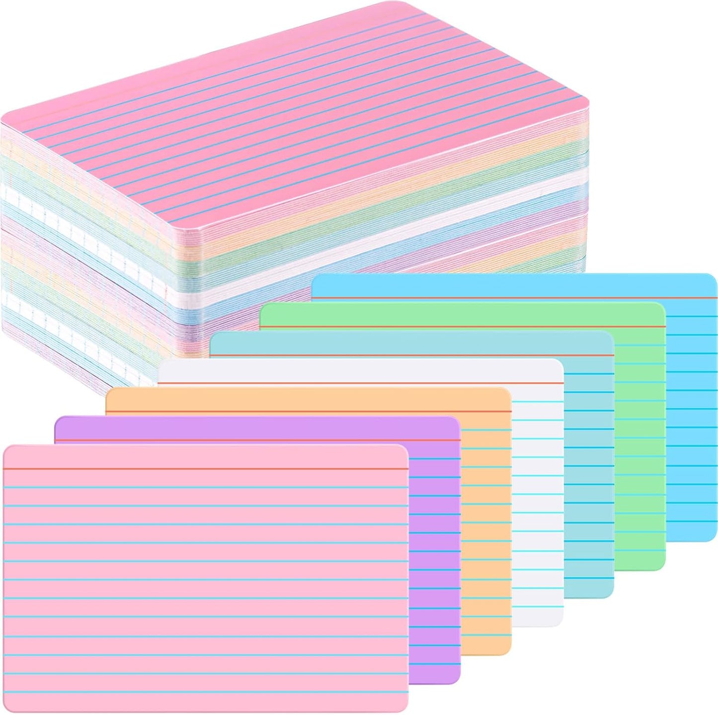 Harloon 100 Pcs Dry Erase Index Cards 3 x 5 Inch Laminated Reusable Dry Erase Note Cards Sheets for Office to Do List(White)