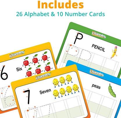Dry Erase Number & Alphabet Flashcards for Kids Ages 3-5, 10 Numbers & 26 Visual ABC Flash Cards, Homeschool Learning Supplies, Summer School & After School Teaching Supplies for Handwriting Practice