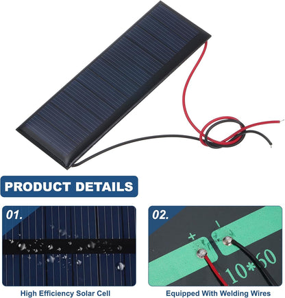MECCANIXITY 2 Pcs 5.5V 0.44W 70mA Mini Solar Panels, Small Polycrystalline Solar Cell Panel with 2 Cable for DIY Electric Toy Materials Kits Charger, 60mm x 60mm