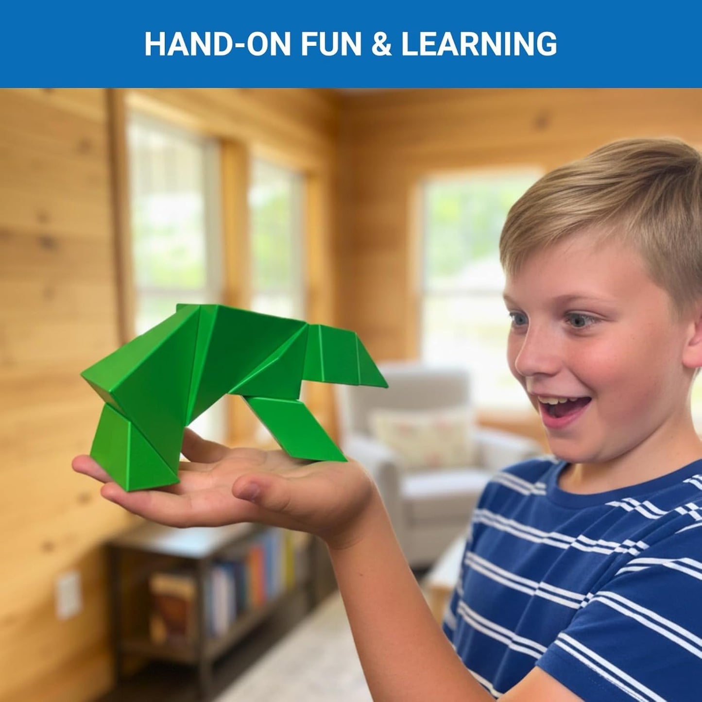 Pickagram Tangram 3D Magnetic Puzzle for Kids (8-12), Adults & Seniors | STEM Certified Fidget Puzzle - Magnetic Pattern Blocks for Cognitive Development, Creativity & Focus - Random Mix