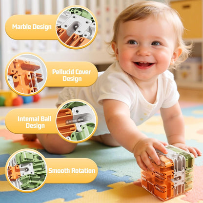 JUKUDAHU 3D Cube Puzzle Toys for Kids 3-5 5-8 8-12 with Ball, Educational Brain Teaser Color Matched Game, Family Board Game Fidget Toys Birthday Gift for Boys Girls 3 4 5 6 7 8 9 10+ Years Old Teens