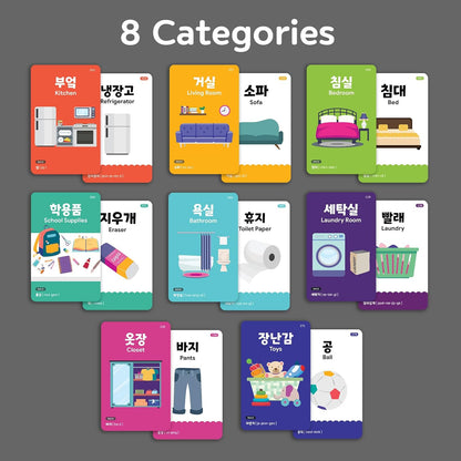 Toddler Korean Flashcards – 55 Fun & Educational Cards for Preschoolers & Beginners