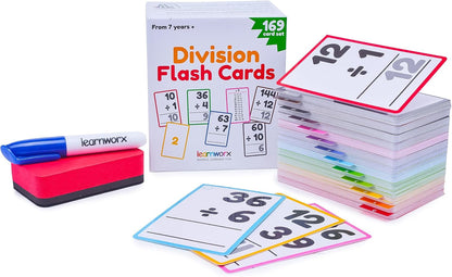 Division Flash Cards 3rd Grade 4th 5th and 6th – 169 Math Flashcards – All Facts 1-12 - Learn Division for Kids - for Ages 6, 7, 8, 9 and 10