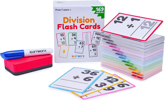 Division Flash Cards 3rd Grade 4th 5th and 6th – 169 Math Flashcards – All Facts 1-12 - Learn Division for Kids - for Ages 6, 7, 8, 9 and 10