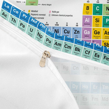 Feelyou Periodic Table of Elements Duvet Cover Educational Bedding Set for Kids Boys Girls Teens Study Comforter Cover Chemistry Bedspread Cover 2Pcs Zipper Twin Size (No Comforter)