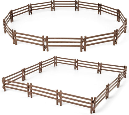 24PCS Farm Ranch Animal Fence Corral Toys for Kids Age 3-5 5-7 4-8 Years Olds Boys Girls, Educational Farm Animal Cake Toppers for Toddlers 3 4 5 6 7 8 9 10