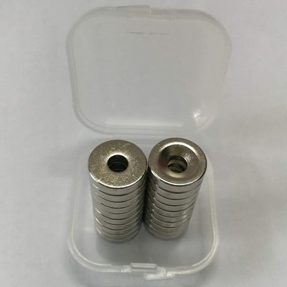 25 Pieces D10mm x H 3mm, 3mm Hole, Countersink disc Small Multi-Purpose Refrigerator Magnet for Refrigerator, Science, Crafts, Project Science, Educational Magnetic kit